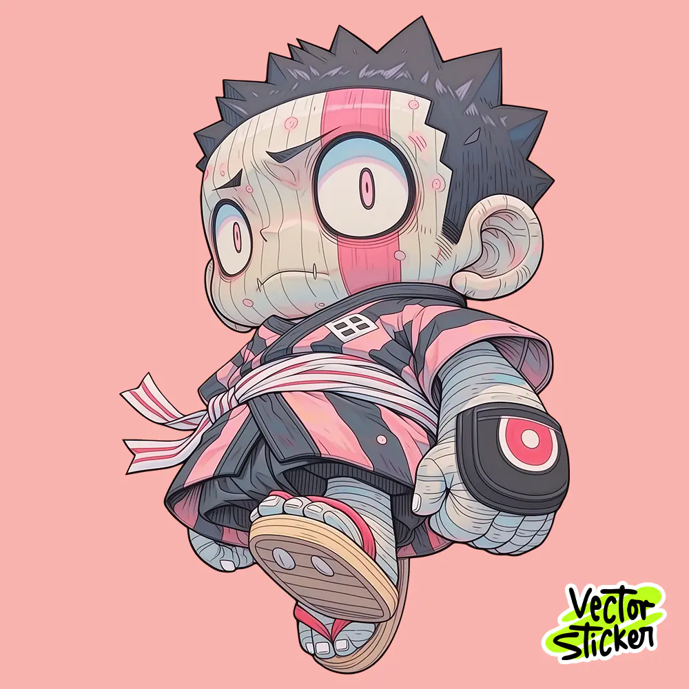 Animecore Chibi Sumo Ninja Sticker Design | VectorSticker Free PNG Download