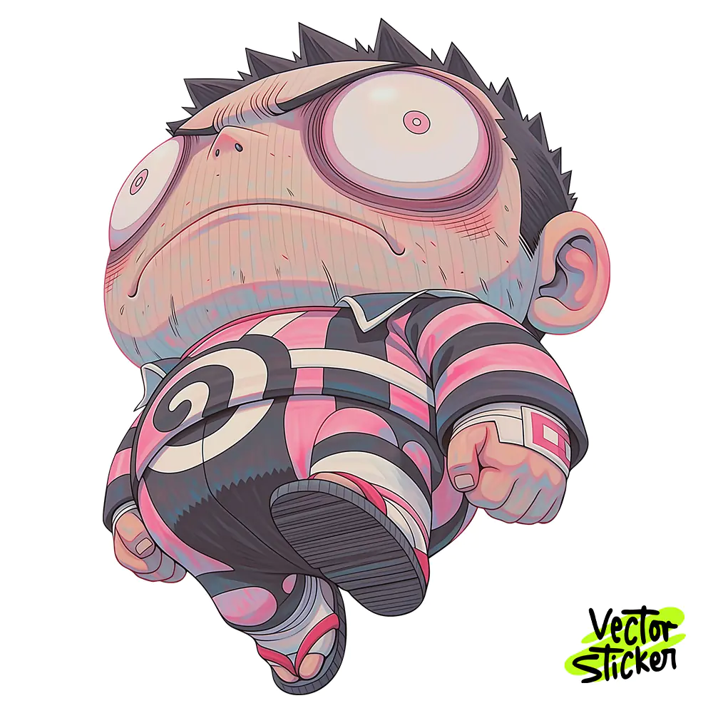 Chibi Sumo Wrestler Floating Sticker Design – Animecore | VectorSticker Free PNG Download