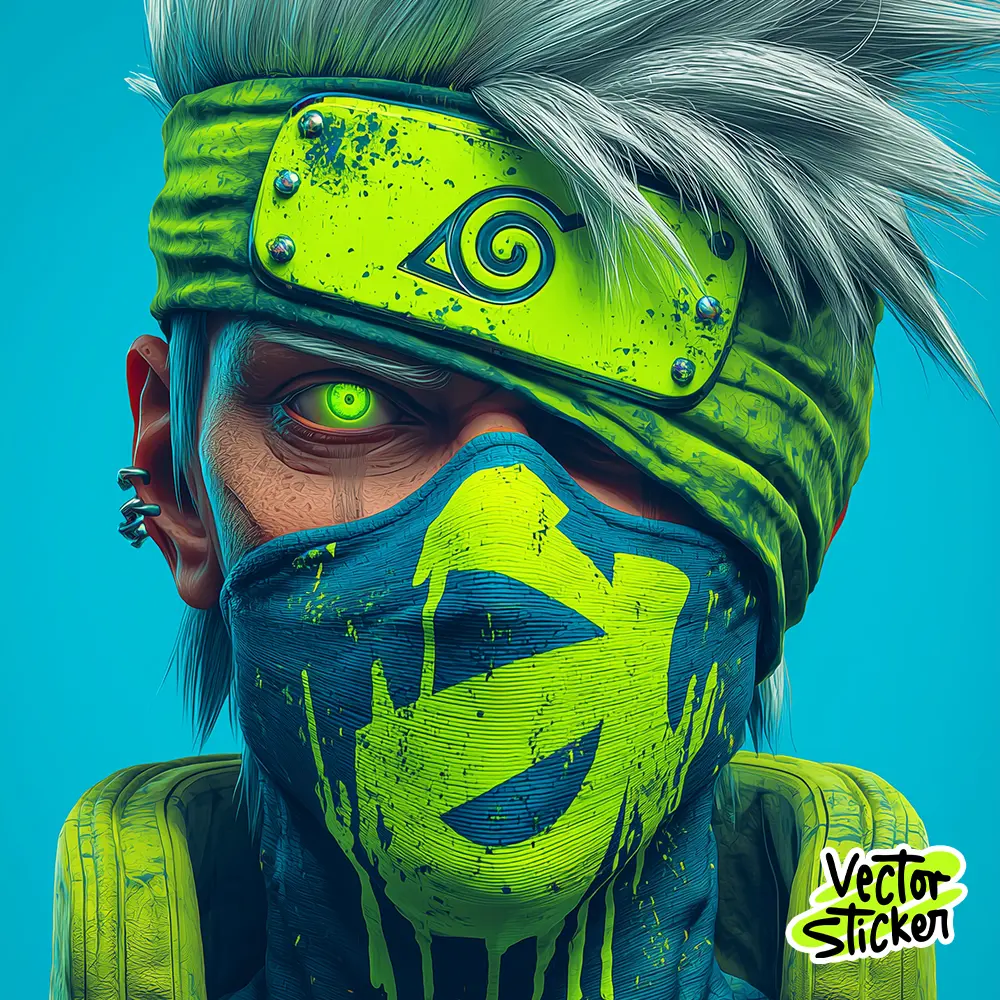 Kakashi Hatake Neon Style – Free 4K Mobile Wallpaper