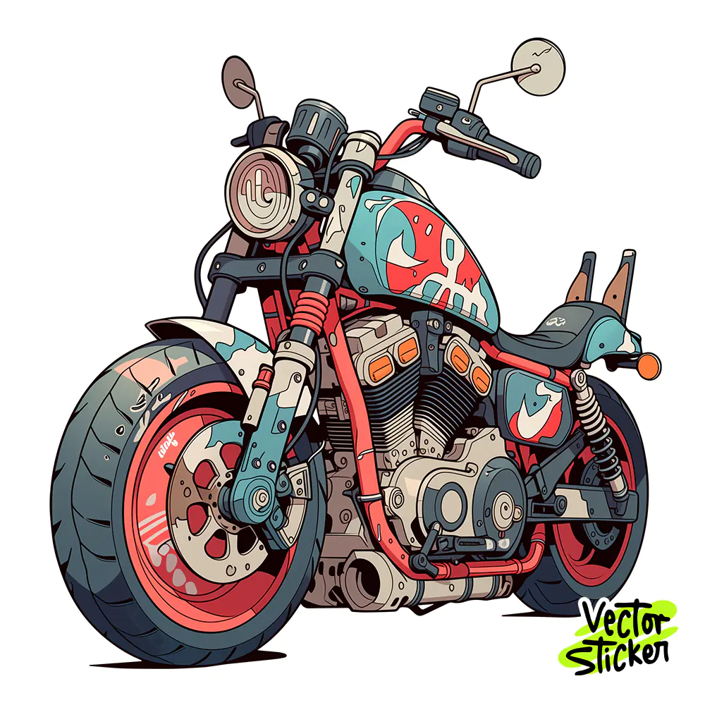 Custom Street Cruiser Motorbike Sticker Design – Streetwear Vibe | Free PNG Download