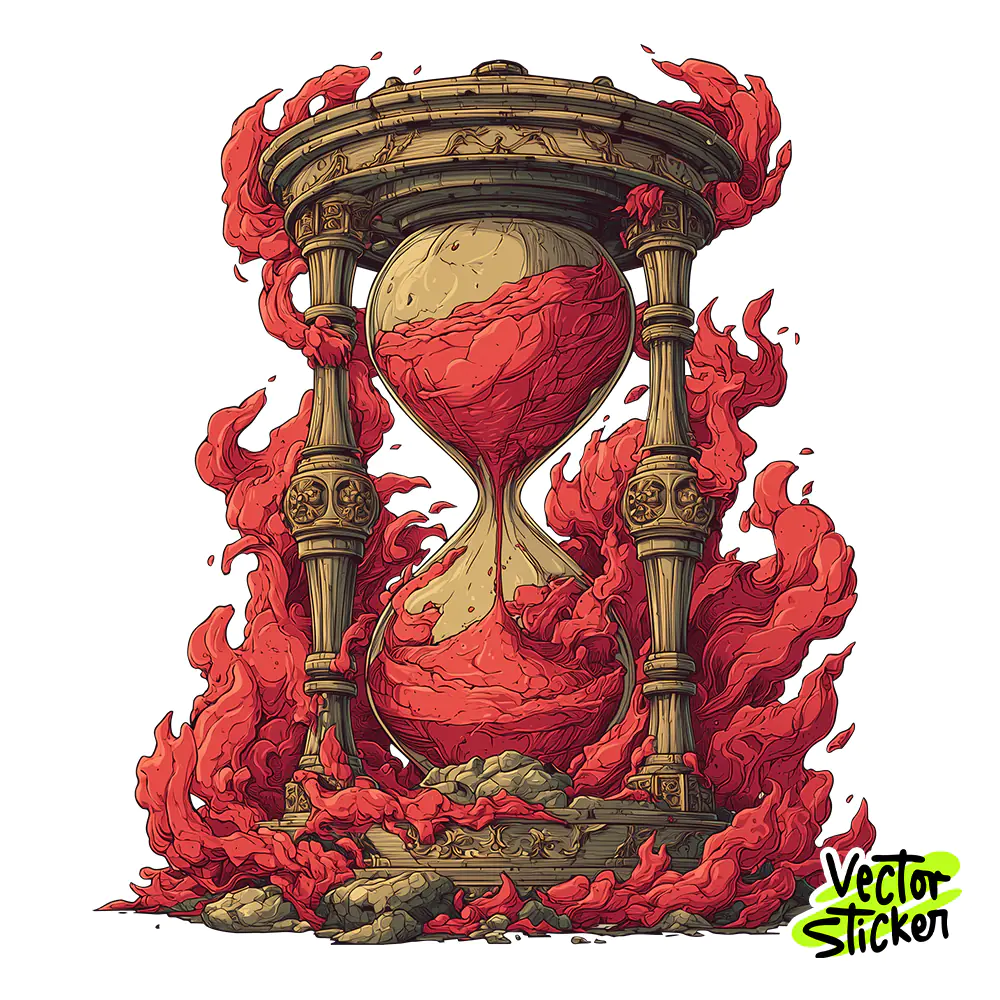 Magical Hourglass Tshirt Design – Dark Fantasy Vibe | VectorSticker Free PNG Download