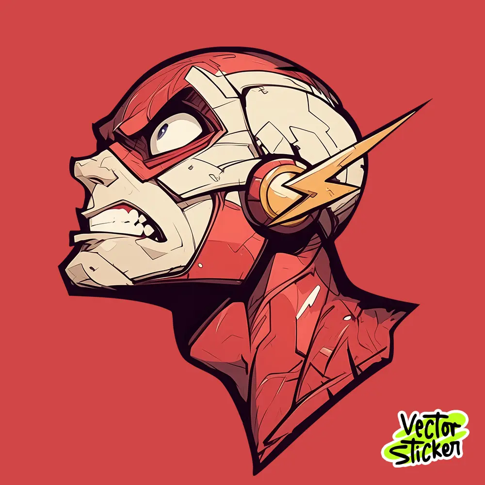 The Flash – Speedster Superhero Sticker Design