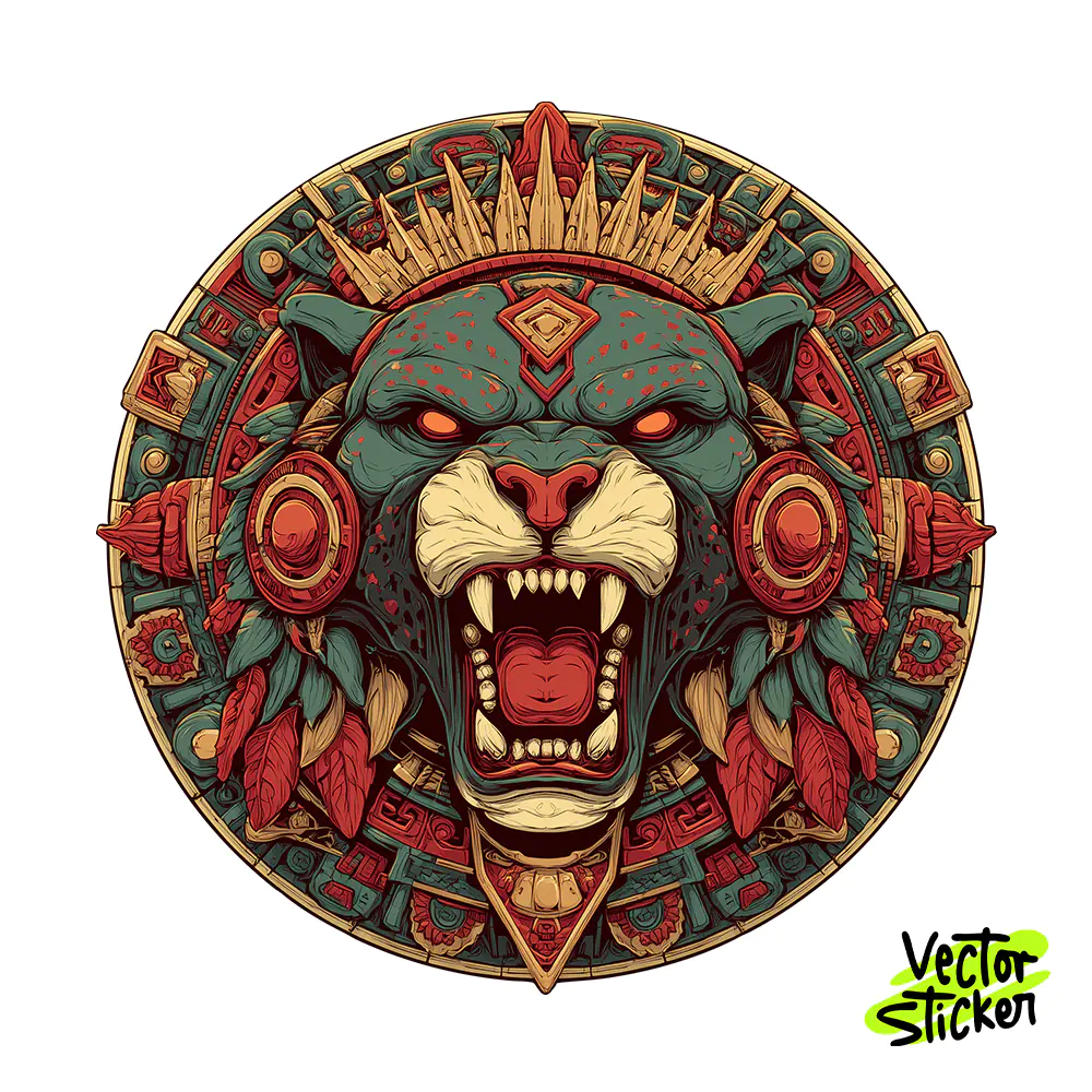 Jaguar Warrior Tshirt Design – Aztec Empire Vibe | VectorSticker Free PNG Download