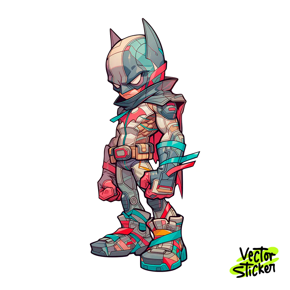 Dark Knight Hero Sticker Design – Animecore Vibe | VectorSticker Free PNG Download