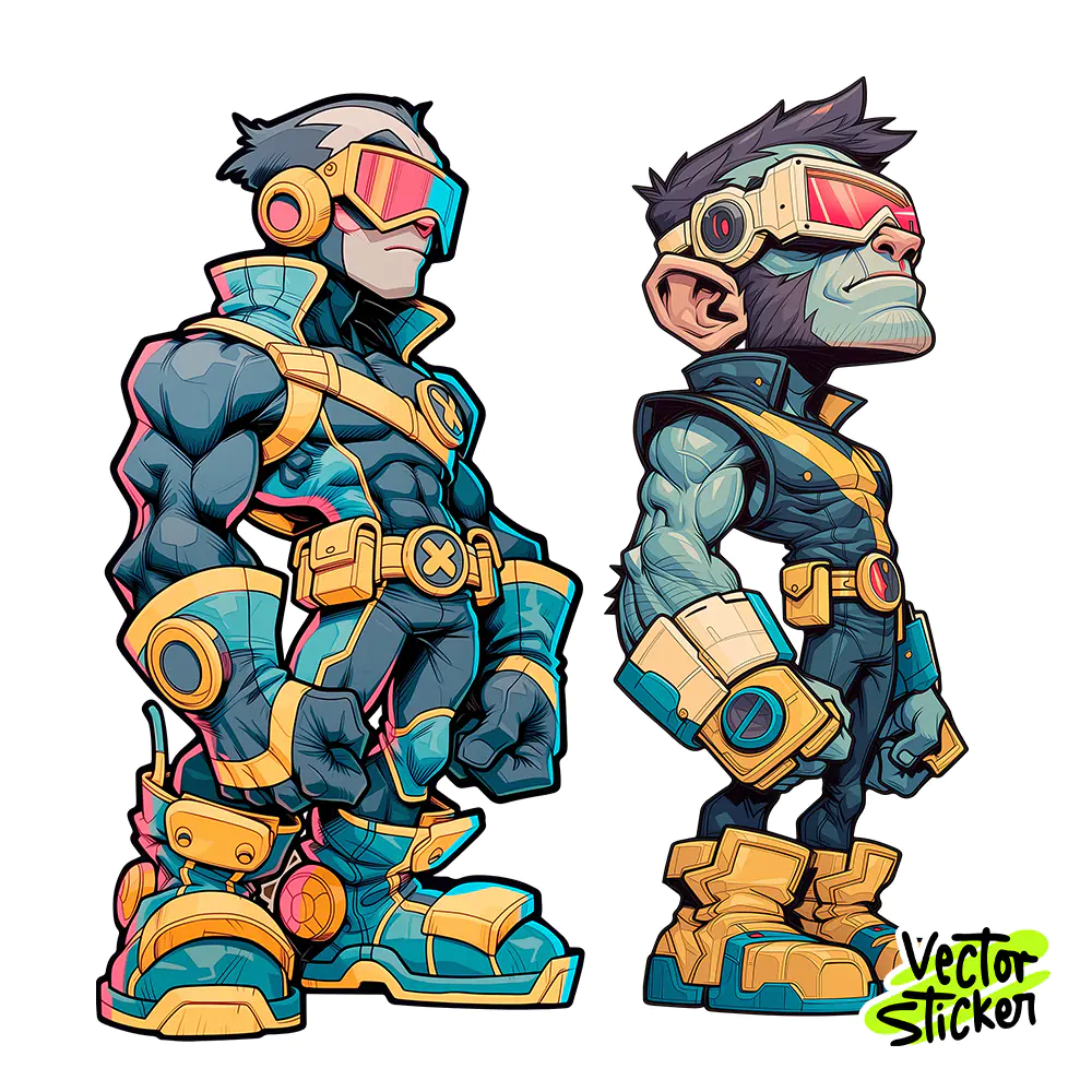 Tactical Mutant Twins Sticker Design – Streetwear Vibe | VectorSticker Free PNG Download
