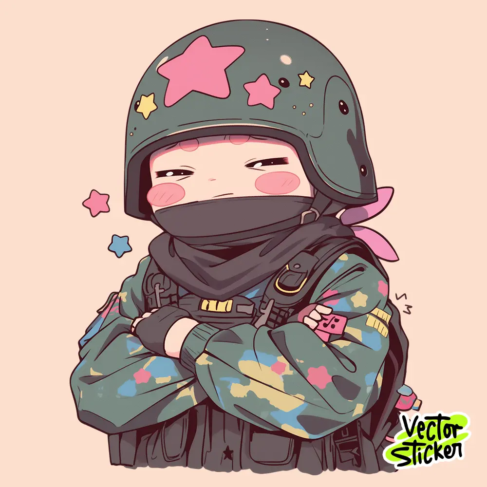 Cute PUBG Boy Character in Camouflage – Cartoon Style