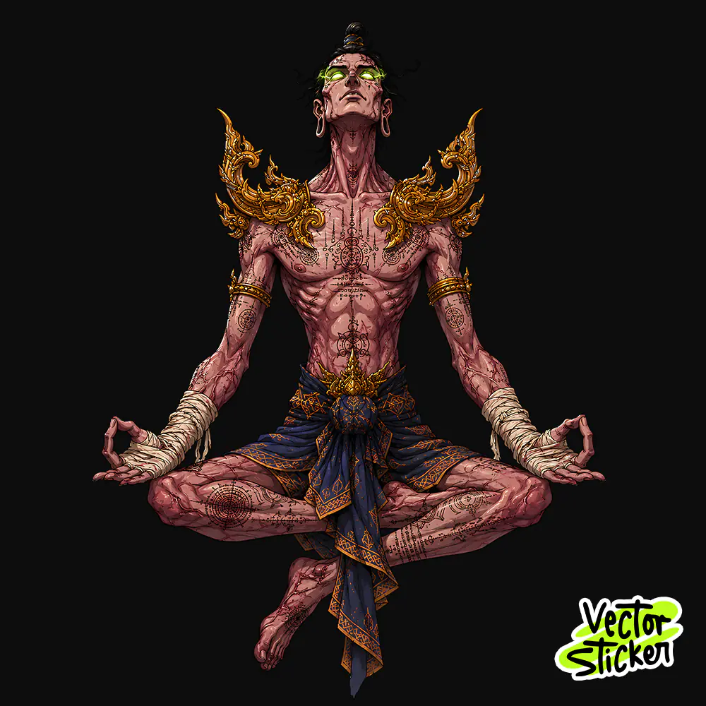 Ancient Burmese Prince Illustration – Traditional Vibe | VectorSticker Free PNG Download