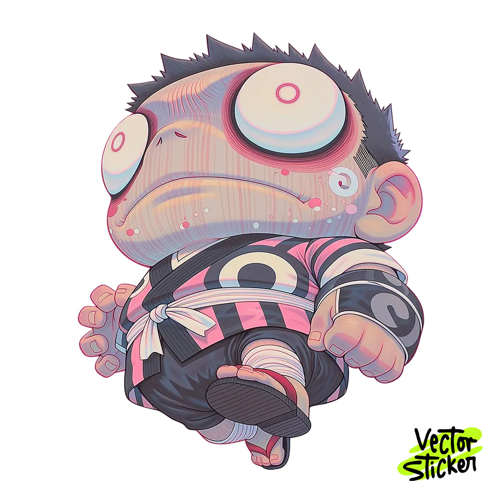 Fat Sumo Wrestler Sticker Design – Animecore Vibe | VectorSticker Free PNG Download