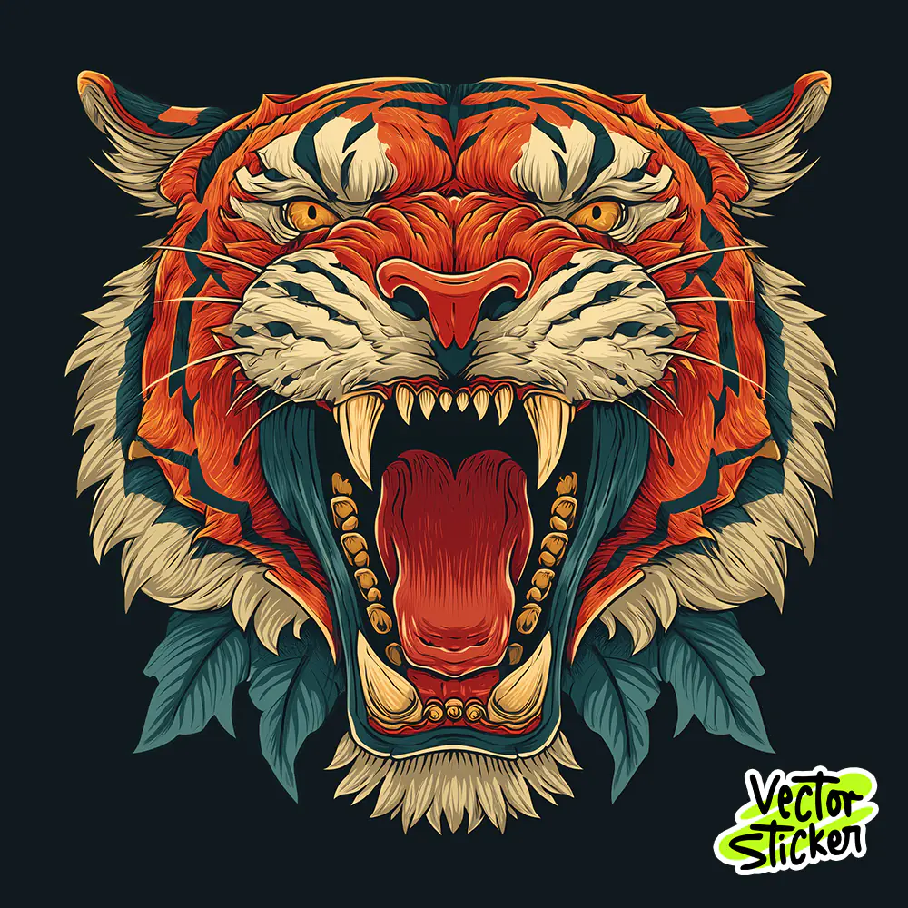 Vintage Tigers Fury Grenade Tshirt Design | VectorSticker Free PNG Download