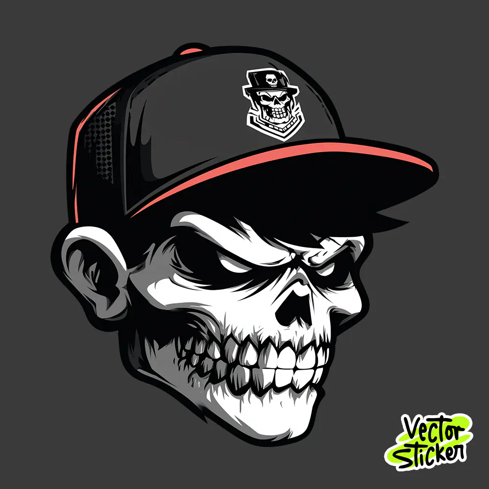 Street Skull with Cap – Free Multipurpose Illustration PNG