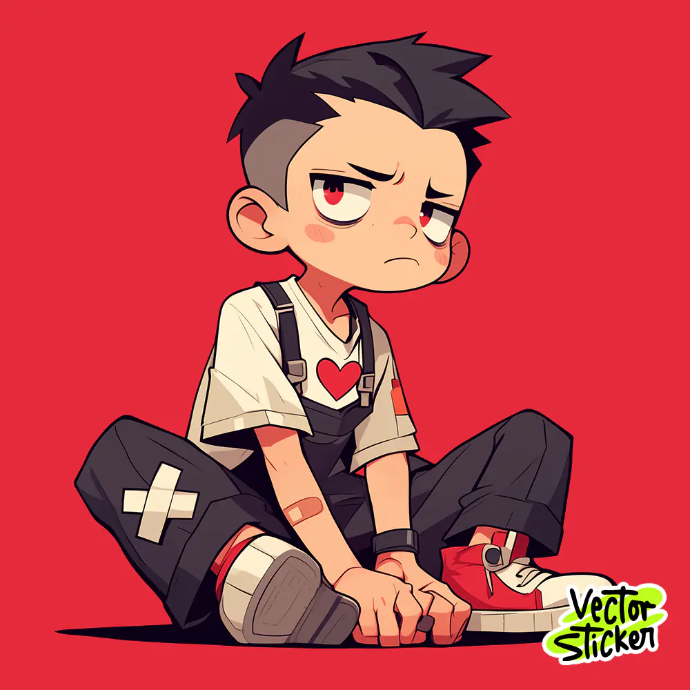 Free Tribal Warrior Cartoon T-Shirt Sticker | Vector Illustration