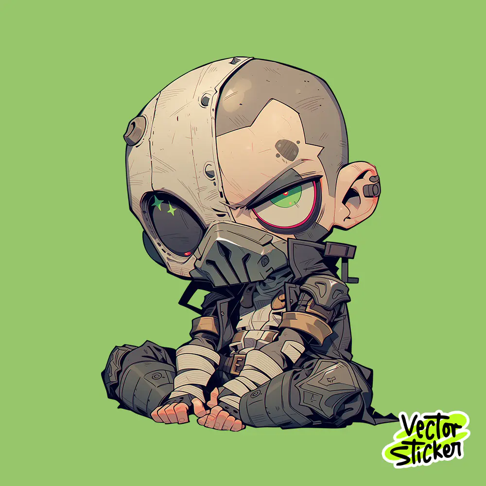 Combat Medic Chibi Bane Sticker Free PNG | VectorSticker