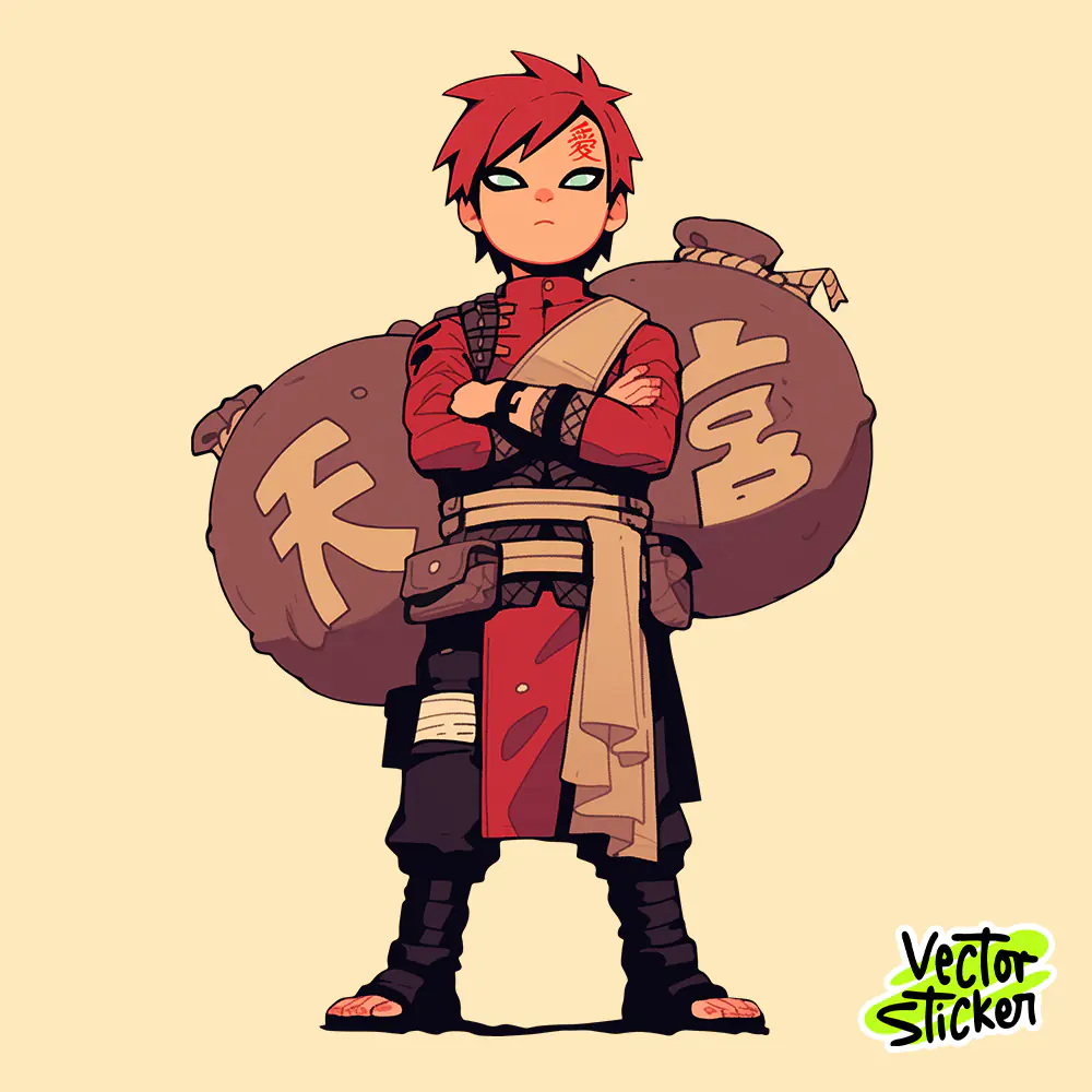 Free PNG Sticker Design Anime Warrior Boy Cartoon