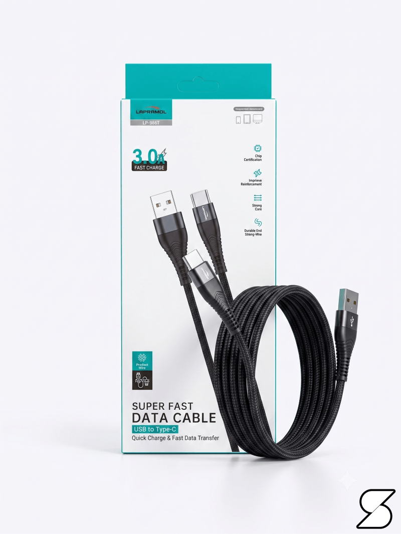 Lapramol 3.0A Fast Charge USB to Type-C Super Fast Data Cable