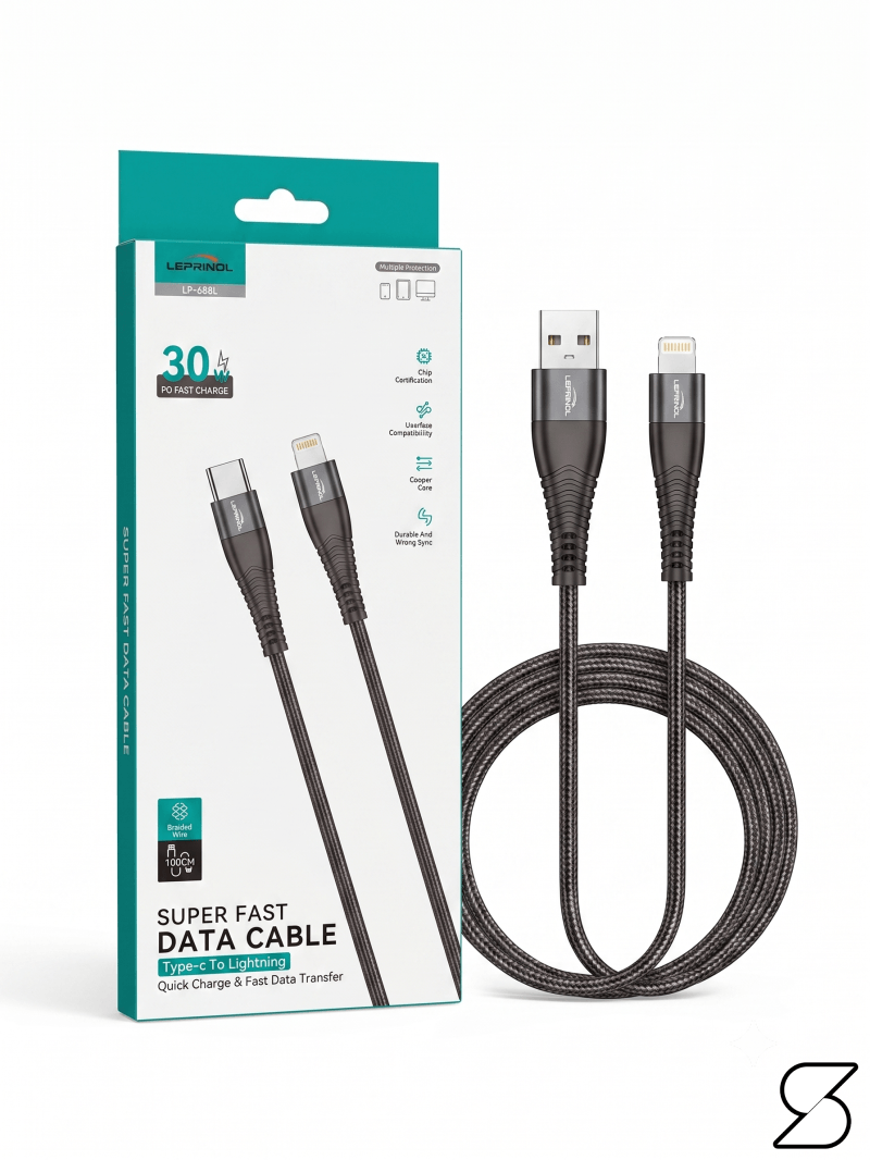 Lapramol 30W PD Fast Charge Type-C to Lightning Cable
